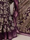 Ynf7214 Slub Silk Floral Printed With Zari Border Saree